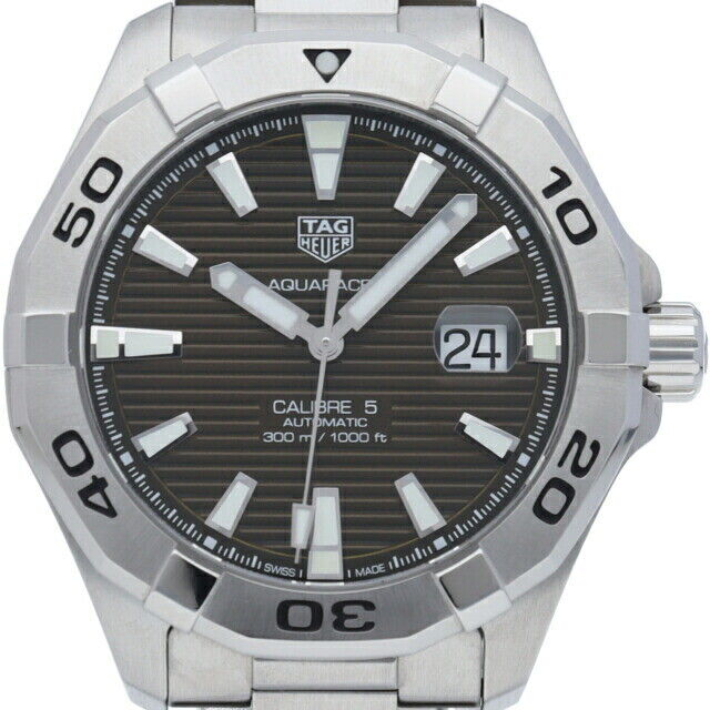 Tag Heuer Aquaracer Calibre 5 Automatic Brown Sunray Dial Silver Steel Strap Watch for Men - WAY2018.BA0927 Watches Tag Heuer   