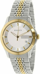 Gucci G Timeless White Dial Two Tone Steel Strap Watch For Men - YA126409 Watches Gucci   