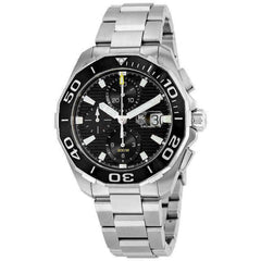 Tag Heuer Aquaracer Calibre 16 Day-Date Black Dial Silver Steel Strap Watch for Men - CAY211A.BA0927 Watches Tag Heuer   