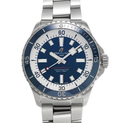 Breitling Superocean Automatic 42mm Blue Dial Silver Steel Strap Watch for Men - A17375E71C1A1 Watches Breitling   