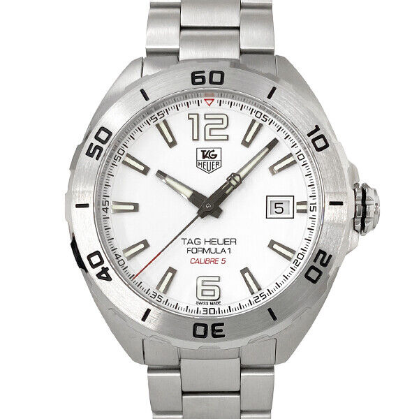 Tag Heuer Formula 1 Calibre 5 Automatic White Dial Silver Steel Strap Watch for Men - WAZ2114.BA0875 Watches Tag Heuer   