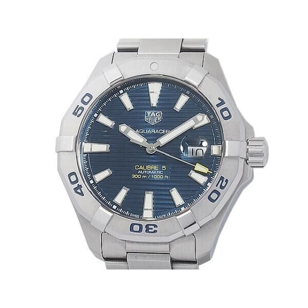 Tag Heuer Aquaracer Calibre 5 Automatic Blue Dial Silver Steel Strap Watch for Men - WAY2012.BA0927 Watches Tag Heuer   