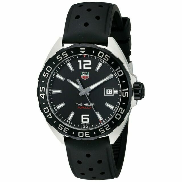 Tag Heuer Formula 1 Quartz 41mm Black Dial Black Rubber Strap Watch for Men - WAZ1110.FT8023 Watches Tag Heuer   