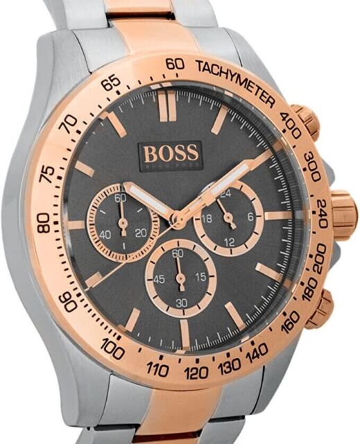 Hugo Boss Ikon Grey Dial Two Tone Steel Strap Watch for Men - 1513339 Watches Hugo Boss   