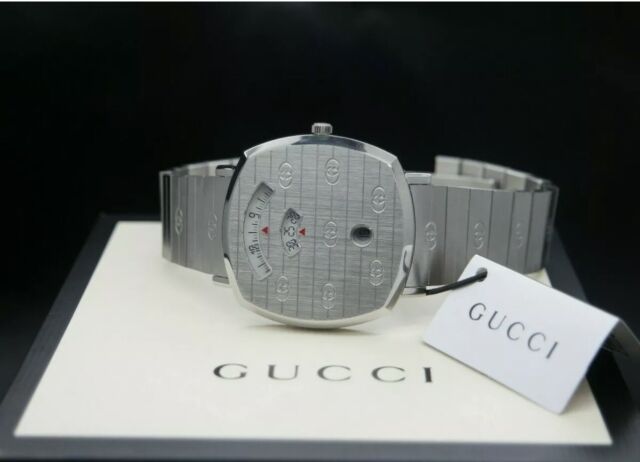 Gucci Grip Silver Dial Silver Steel Strap Watch For Women - YA157410 Watches Gucci   