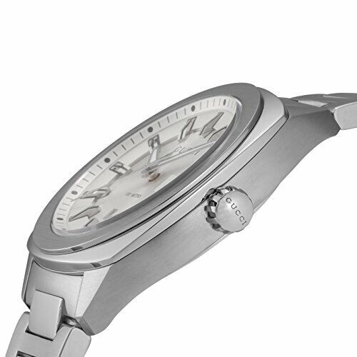 Gucci G Timeless GG2570 Silver Dial Silver Steel Strap Watch For Men - YA142402 Watches Gucci   