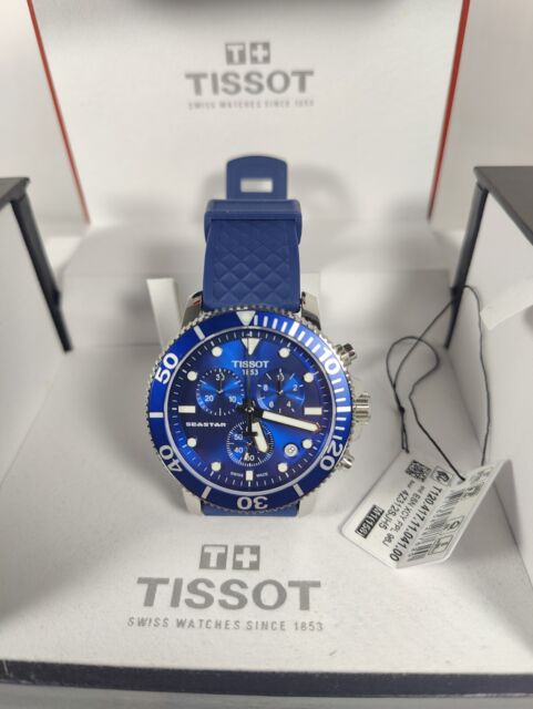 Tissot Seaster 1000 Chronograph Blue Dial Silver Stainless Steel Strap Watch For Men - T120.417.11.041.00 Watches Tissot   