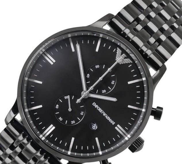 Emporio Armani Chronograph Black Dial Black Stainless Steel Watch For Men - AR1934 Watches Emporio Armani   