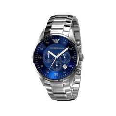 Emporio Armani Sportivo Chronograph Blue Dial Silver Stainless Steel Watch For Men - AR5860 Watches Emporio Armani   