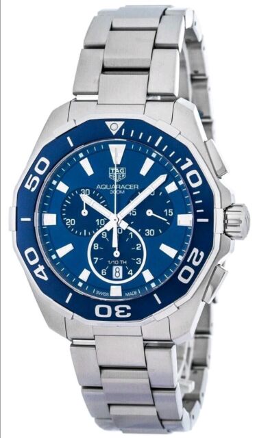 Tag Heuer Carrera Aquaracer Blue Dial SIlver Steel Strap Watch for Men - CAY111B.BA0927 Watches Tag Heuer   