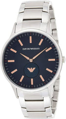 Emporio Armani Renato Blue Dial Silver Stainless Steel Watch For Men - AR11137 Watches Emporio Armani   