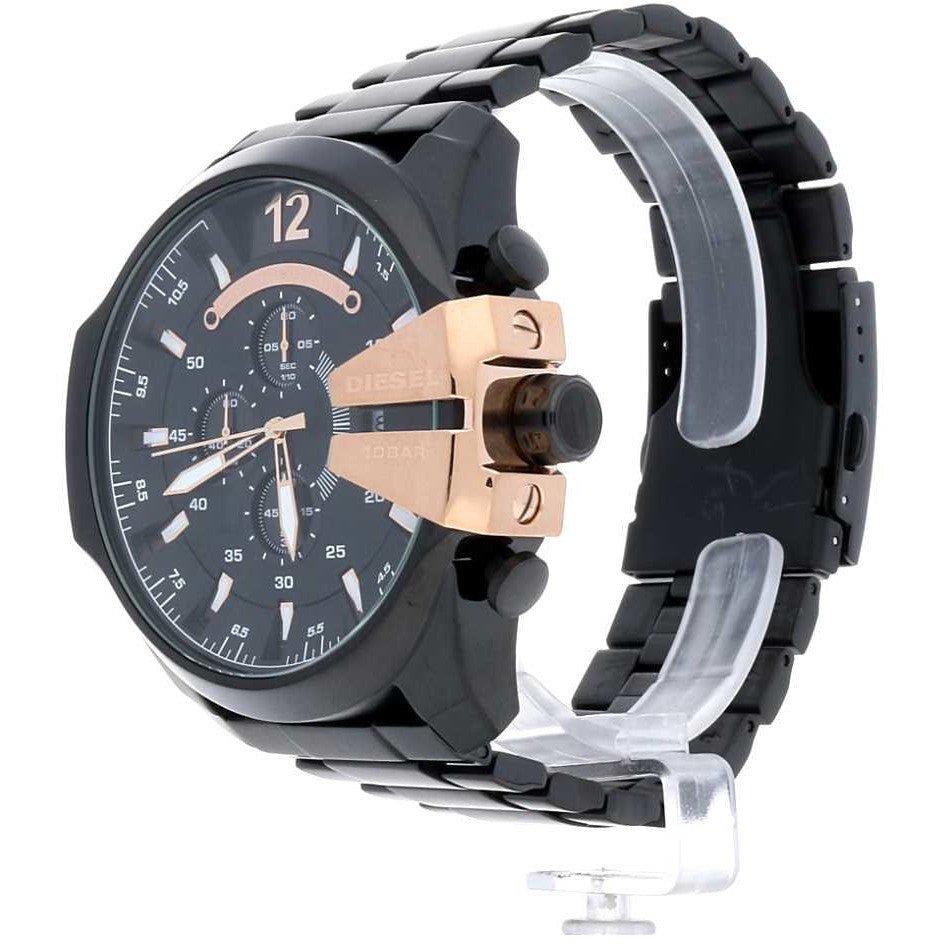 Diesel Mega Chief Black Dial Black Stainless Steel Watch For Men - DZ4309 Watches Diesel   