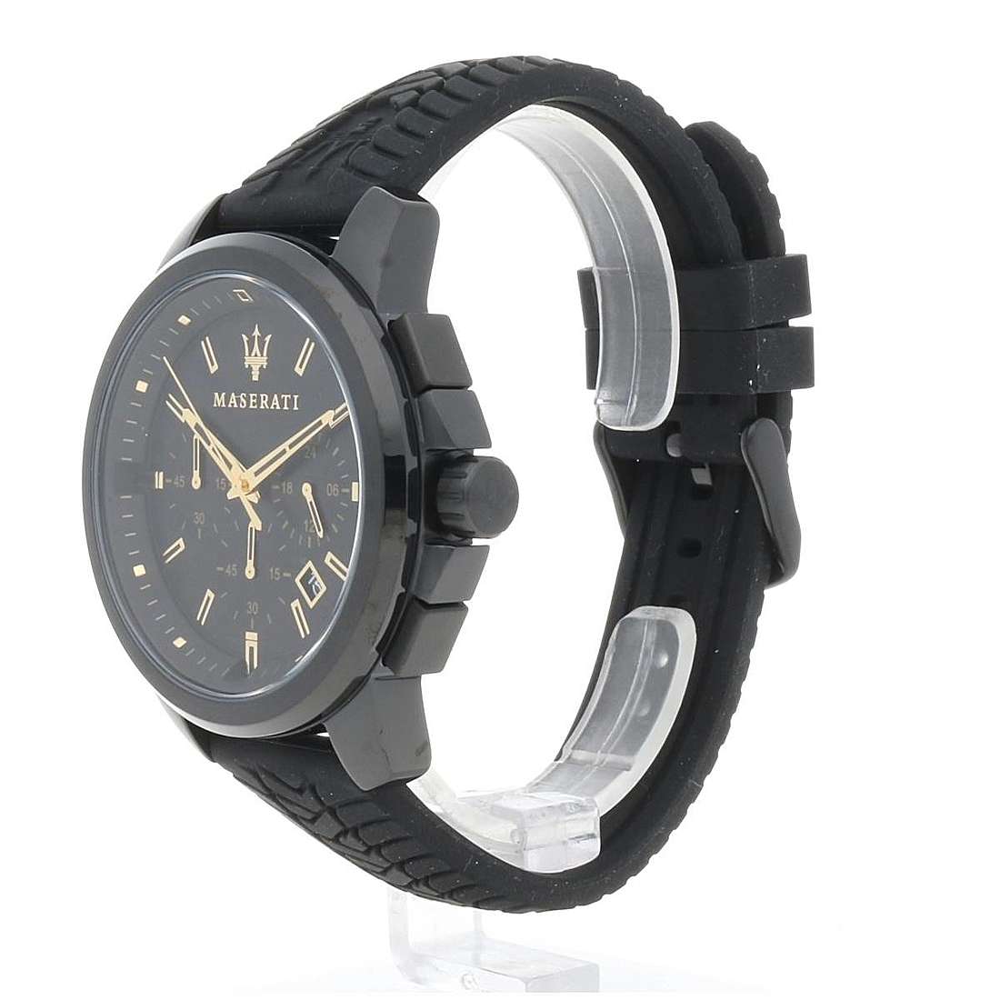 Maserati Successo Black Dial Black Rubber Strap Watch For Men - R8871621011 Watches Maserati   