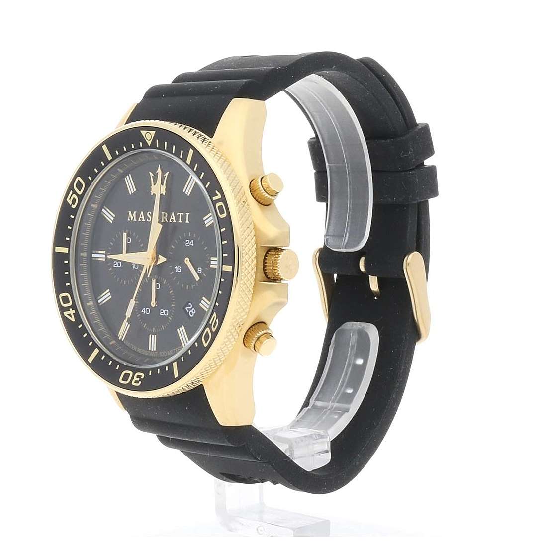 Maserati SFIDA Chronograph Black Dial Rubber Strap Watch For Men - R8871640001 Watches Maserati   