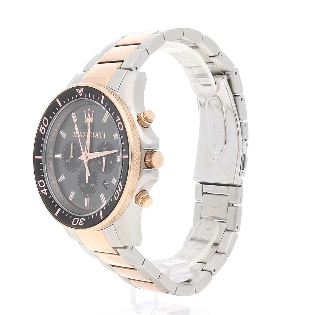 Maserati SFIDA Rose Quartz Black Dial Stainless Steel Watch For Men - R8873640002 Watches Maserati   