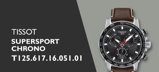 Tissot Supersport Chrono Black Dial Brown Leather Strap Watch for Men - T125.617.16.051.01 Watches Tissot   