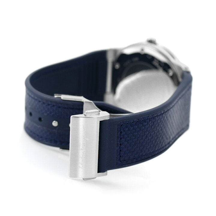 Salvatore Ferragamo F-80 Classics Blue Dial Blue Leather Strap Watch for Men - SFDT00719 Watches Salvatore Ferragamo   