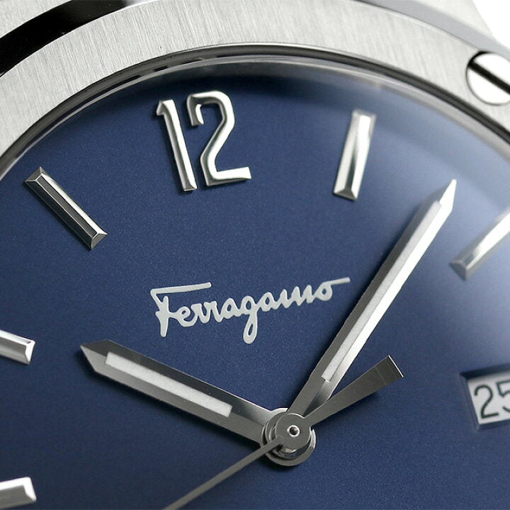 Salvatore Ferragamo F-80 Classics Blue Dial Blue Leather Strap Watch for Men - SFDT00719 Watches Salvatore Ferragamo   