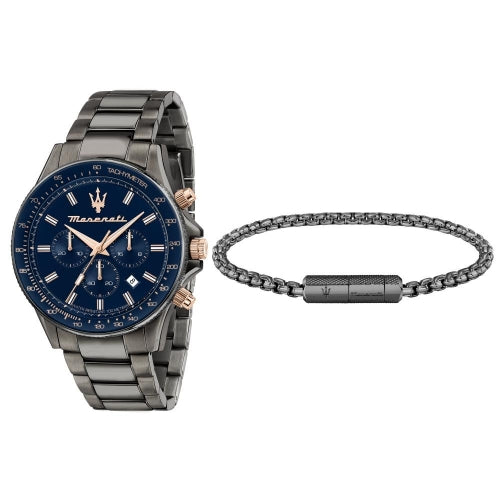 Maserati SFIDA Chronograph Blue Dial Stainless Steel Watch For Men - R8873640001 Watches Maserati   