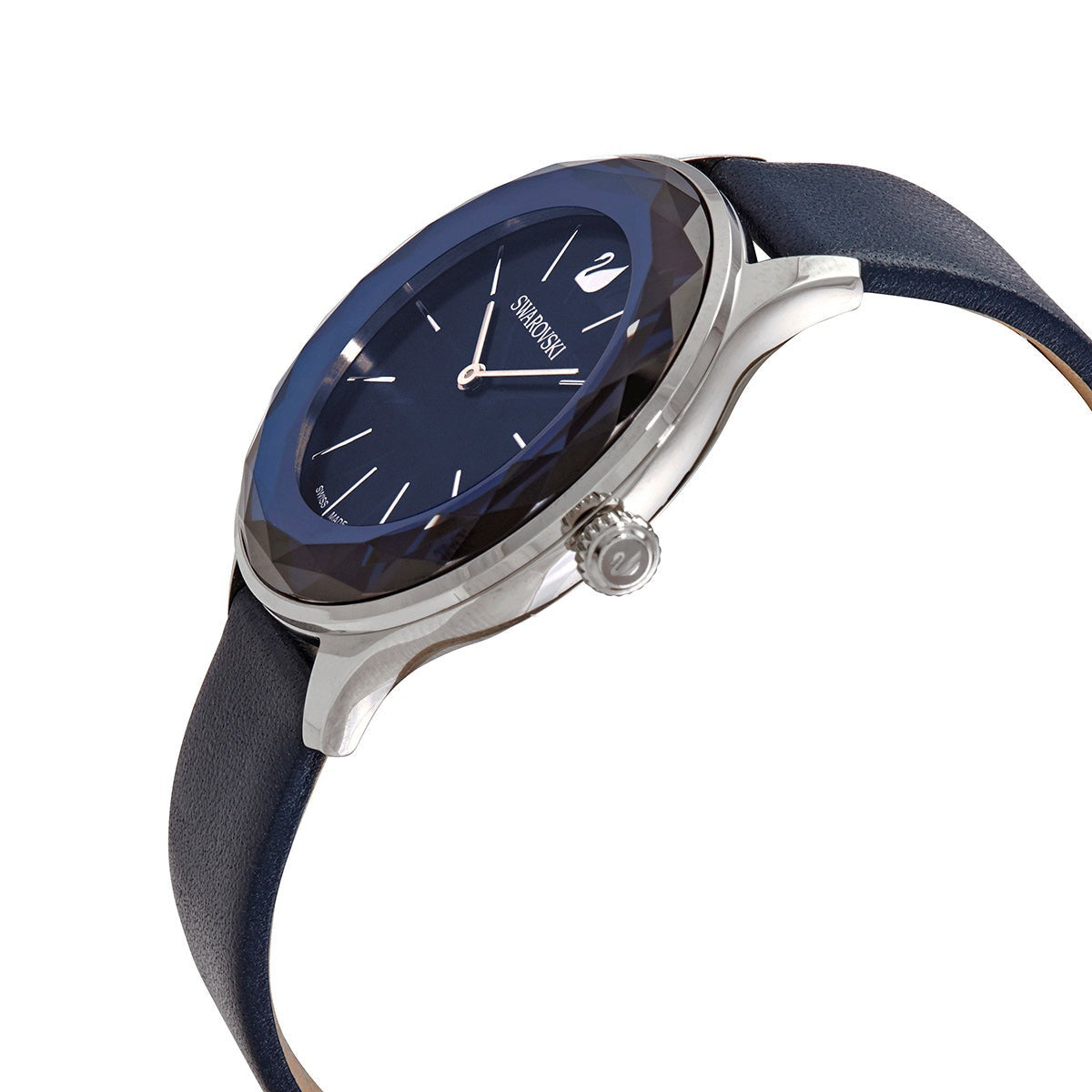 Swarovski Octea Nova Blue Dial Blue Leather Strap Watch for Women - 5295349 Watches Swarovski   