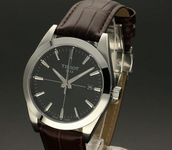 Tissot Gentlemen Black Dial Brown Leather Strap Watch for Men - T127.410.16.051.01 Watches Tissot   