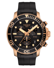 Tissot Seaster 1000 Quartz Black Rubber Chronograph Watch For Men - T120.417.37.051.00 Watches Tissot   