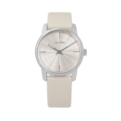 Calvin Klein City White Dial White Leather Strap Watch for Women - K2G231XH Watches Calvin Klein   