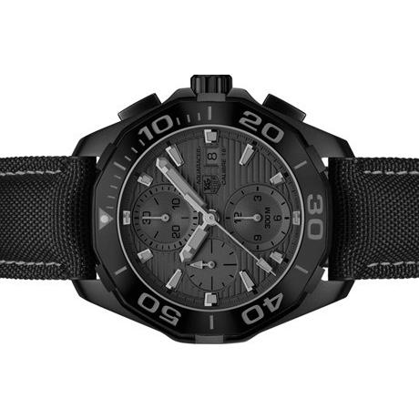 Tag Heuer Aquaracer Automatic Chronograph Special Edition Grey Titanium Dial Black Leather Strap Watch for Men - CAY218B.FC6370 Watches Tag Heuer   