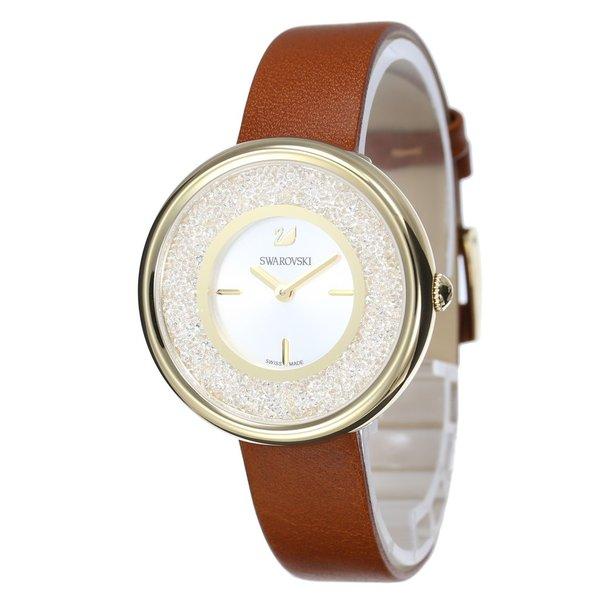 Swarovski Crystalline Pure White Dial Brown Leather Strap Watch for Women - 5275040 Watches Swarovski   