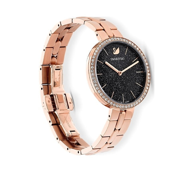 Swarovski Cosmopolitan Black Dial Rose Gold Steel Strap Watch for Women - 5517797 Watches Swarovski   