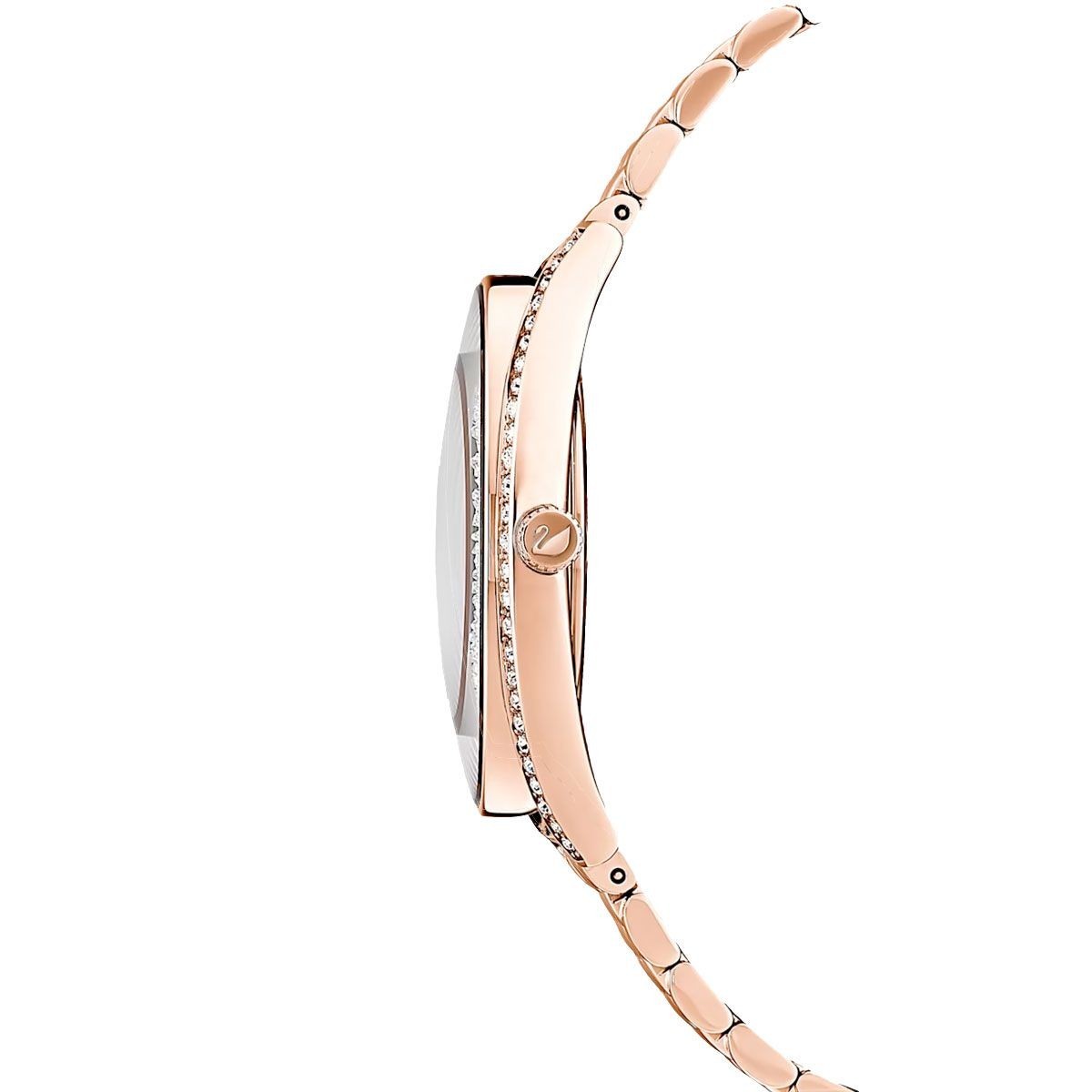 Swarovski Crystalline Aura Silver Dial Rose Gold Steel Strap Watch for Women - 5519459 Watches Swarovski   