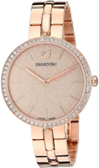 Swarovski Cosmopolitan Diamond Powder Gold Dial Rose Gold Steel Strap Watch for Women - 5517800 Watches Swarovski   