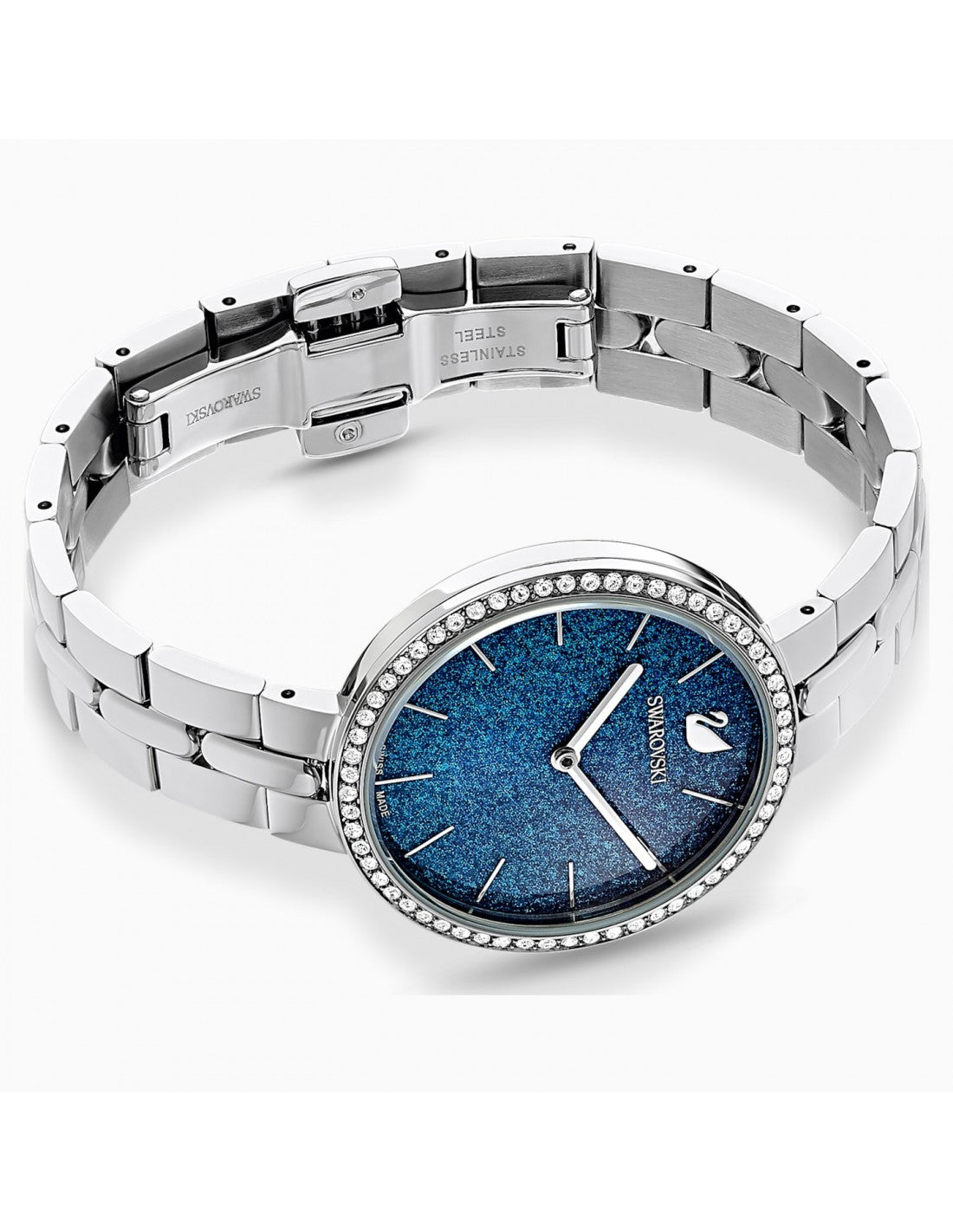 Swarovski Cosmopolitan Blue Dial Silver Steel Strap Watch for Women - 5517790 Watches Swarovski   