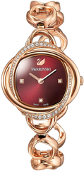 Swarovski Crystal Flower Red Dial Rose Gold Steel Strap Watch for Women - 5552783 Watches Swarovski   