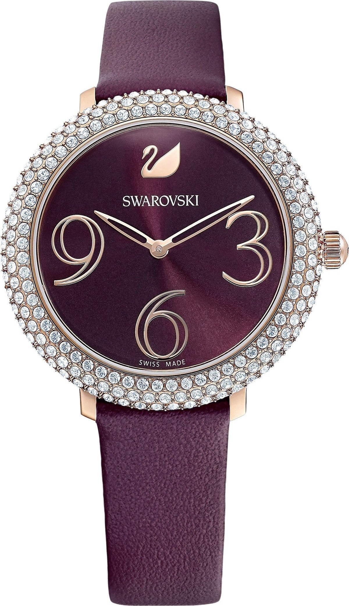 Swarovski Crystal Frost Red Dial Red Leather Strap Watch for Women - 5484064 Watches Swarovski   