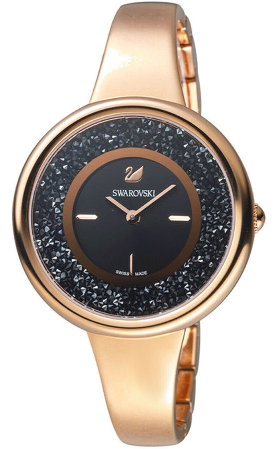 Swarovski Crystalline Pure Black Dial Rose Gold Steel Strap Watch for Women - 5295334 Watches Swarovski   