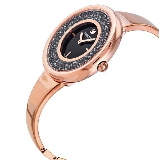 Swarovski Crystalline Pure Black Dial Rose Gold Steel Strap Watch for Women - 5295334 Watches Swarovski   