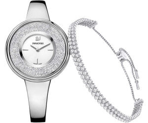 Swarovski Crystalline Pure Silver Dial Silver Steel Strap Watch for Women - 5269256 Watches Swarovski   