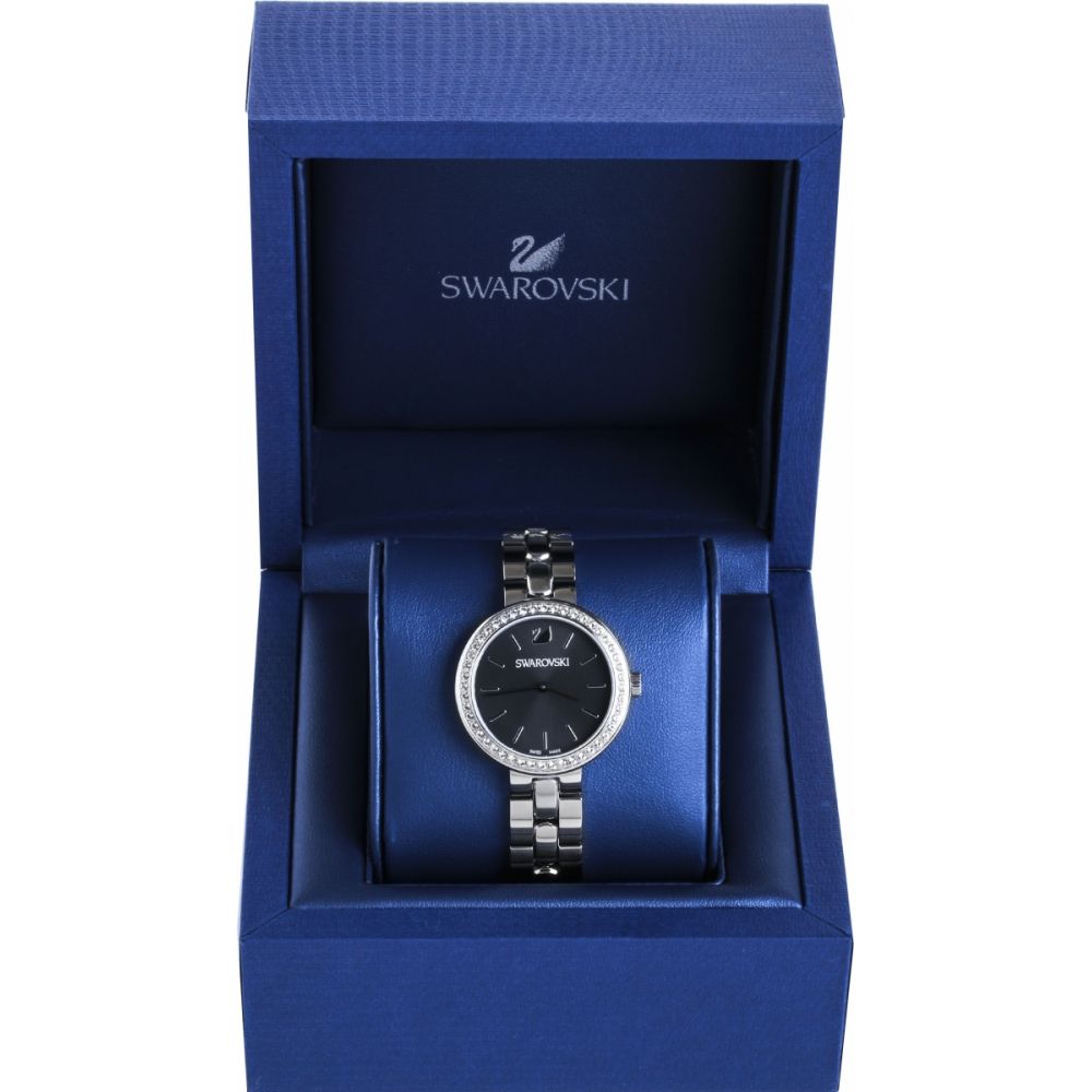 Swarovski Daytime Rhinestone Grey Dial Silver Steel Strap Watch for Women - 5213681 Watches Swarovski   