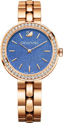 Swarovski Daytime Glittering Blue Dial Rose Gold Steel Strap Watch for Women - 5182277 Watches Swarovski   