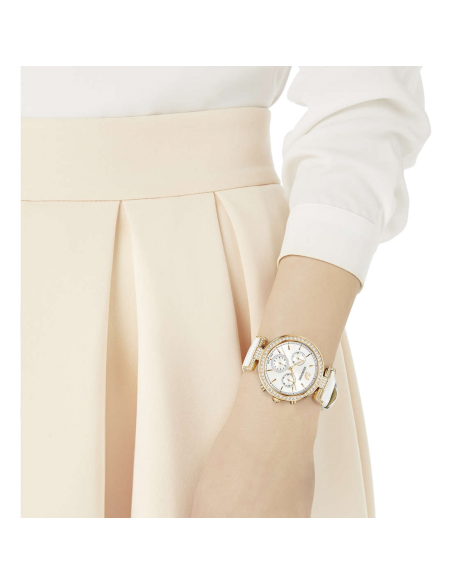 Swarovski Era Journey Silver Dial White Leather Strap Watch for Women - 5295369 Watches Swarovski   