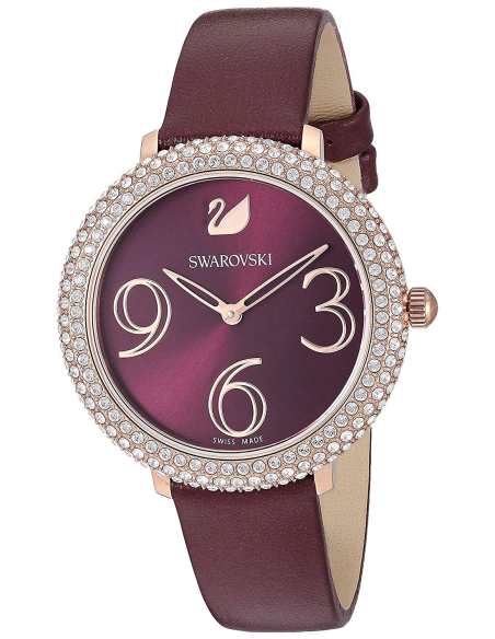 Swarovski Crystal Frost Red Dial Red Leather Strap Watch for Women - 5484064 Watches Swarovski   