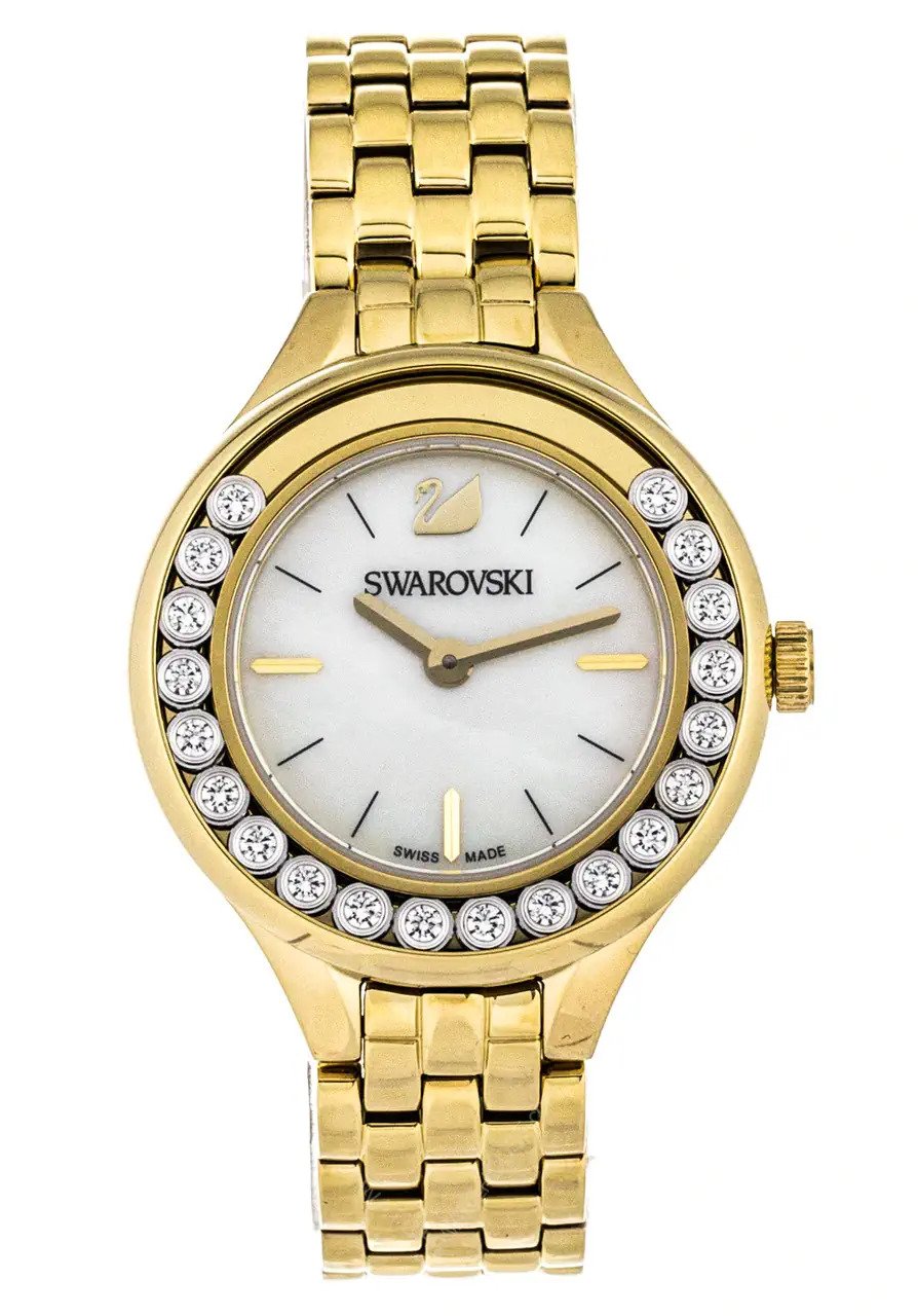 Swarovski Lovely Crystals White Dial Gold Steel Strap Watch for Women - 5242895 Watches Swarovski   