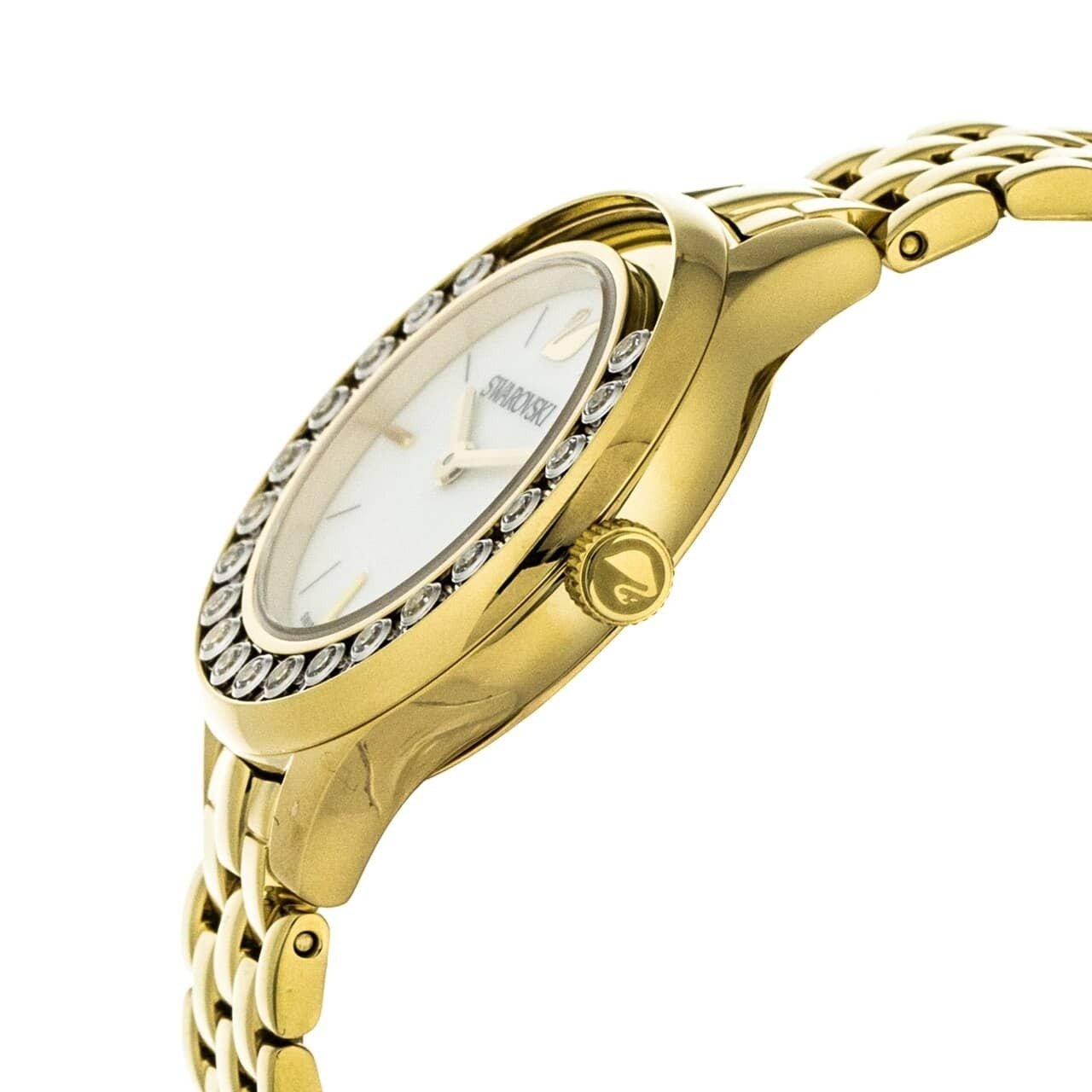 Swarovski Lovely Crystals White Dial Gold Steel Strap Watch for Women - 5242895 Watches Swarovski   