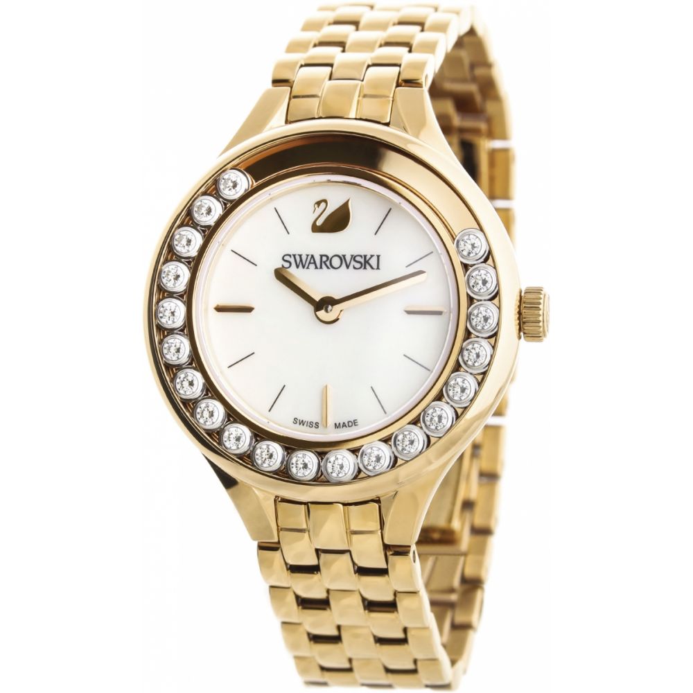 Swarovski Lovely Crystals White Dial Gold Steel Strap Watch for Women - 5242895 Watches Swarovski   