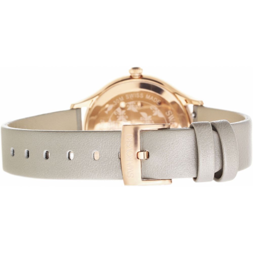 Swarovski Octea Nova Grey Dial Grey Leather Strap Watch for Women - 5295326 Watches Swarovski   