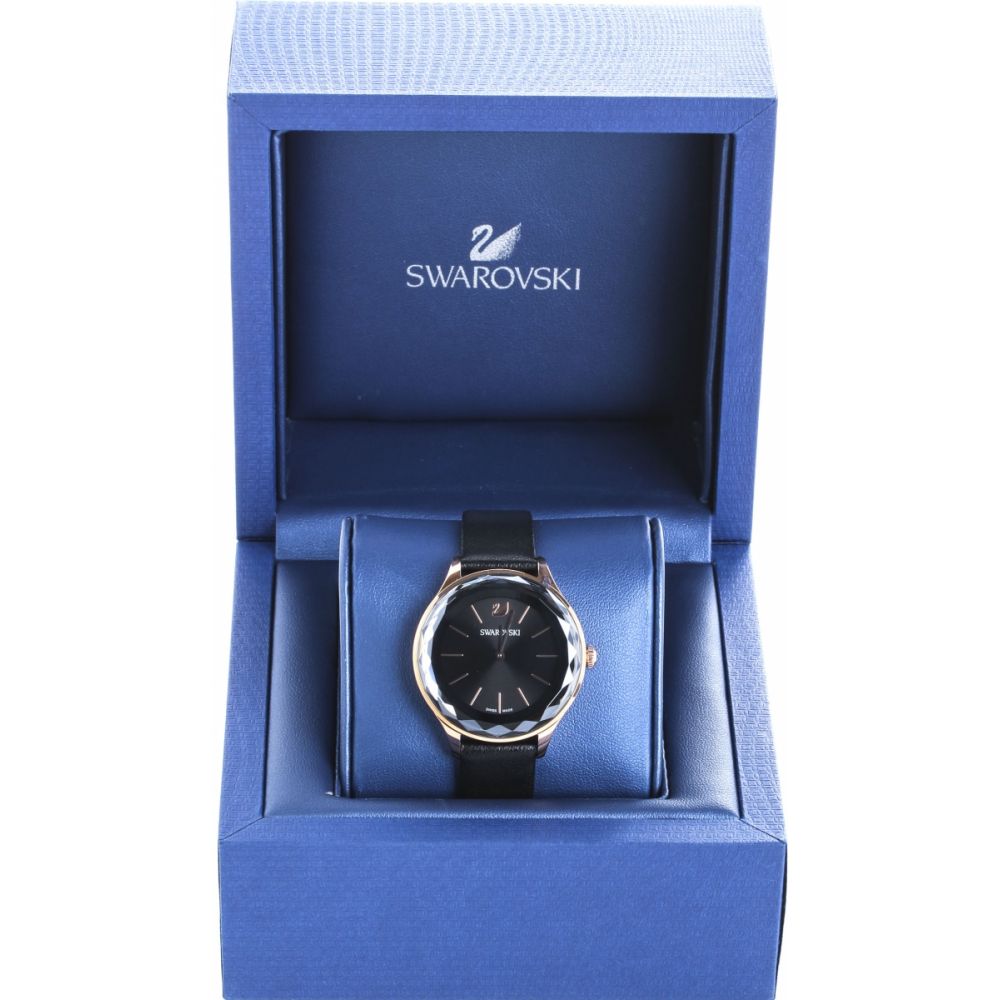 Swarovski Octea Nova Grey Dial Grey Leather Strap Watch for Women - 5295358 Watches Swarovski   