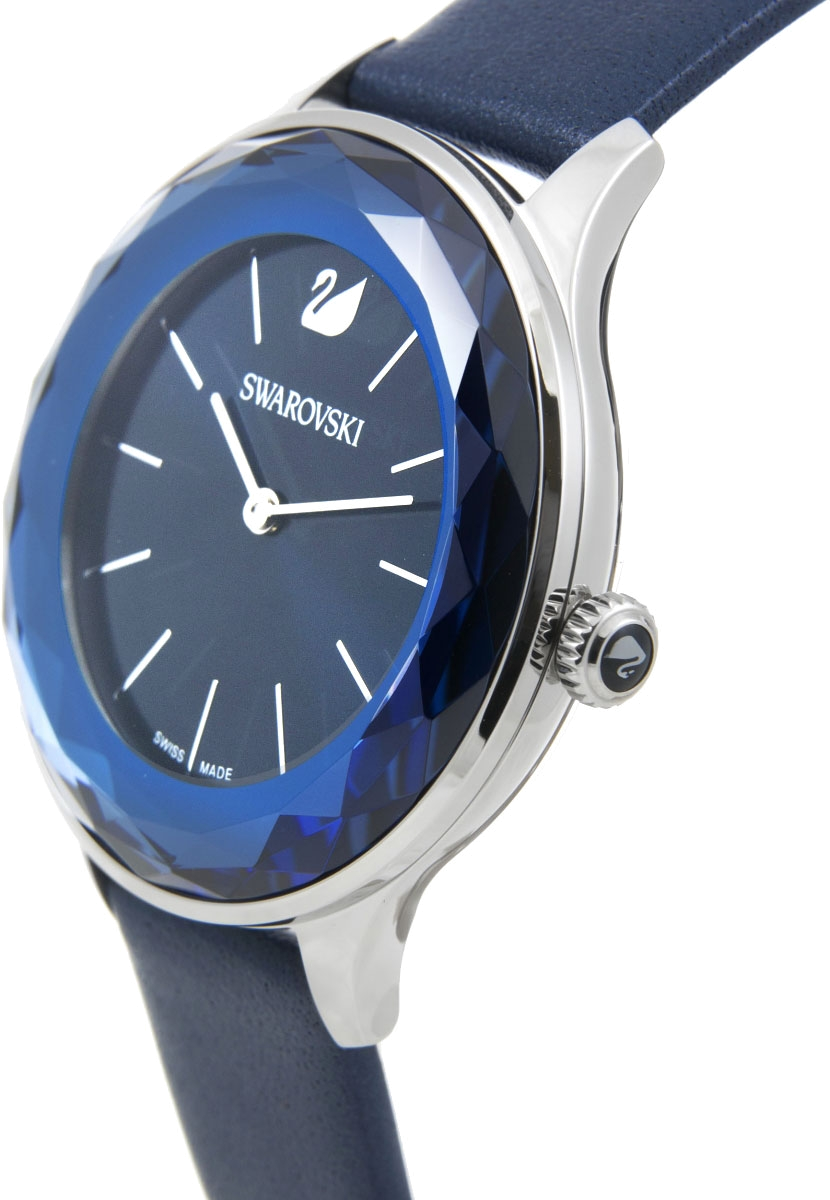 Swarovski Octea Nova Blue Dial Blue Leather Strap Watch for Women - 5295349 Watches Swarovski   