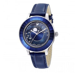 Swarovski Octea Lux Moon Crystal Blue Dial Blue Leather Strap Watch for Women - 5516305 Watches Swarovski   
