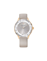 Swarovski Octea Nova Grey Dial Grey Leather Strap Watch for Women - 5295326 Watches Swarovski   